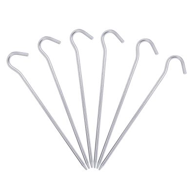 iBasingo 20cm 6pcs/lot Titanium Alloy Pegs Camping Tent Stakes Portable Elbow Grass Nail Tent Hardware 5MM Thicken Ti4004P