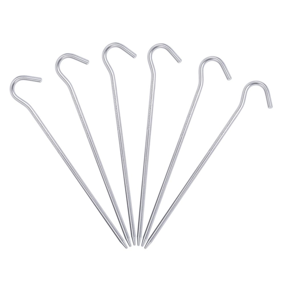 iBasingo 20cm 6pcs/lot Titanium Alloy Pegs Camping Tent Stakes Portable Elbow Grass Nail Tent Hardware 5MM Thicken Ti4004P
