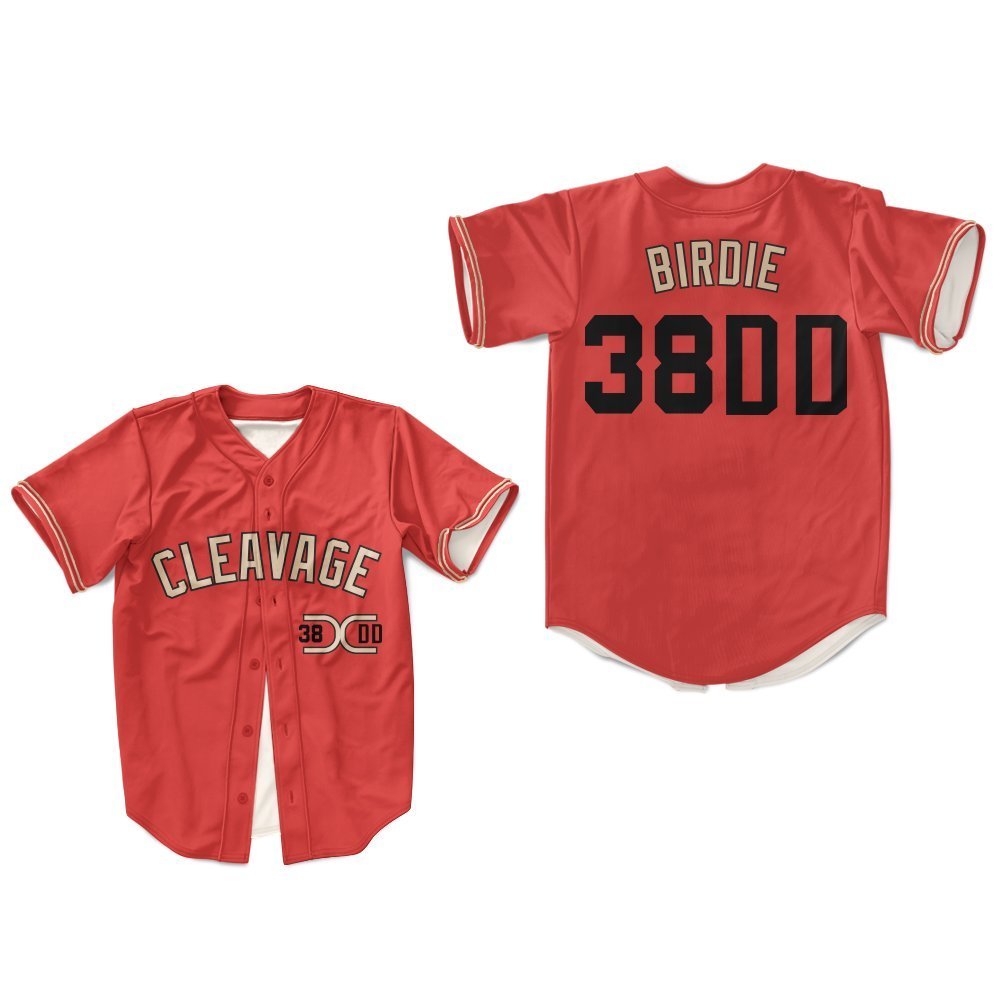 borizcustoms Al Bundy 38DD Chicago Cleavage Baseball Jersey Stitch Sewn XXS-XXL (38) Red