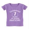 7 Years of Being Awesome! 7 Year Old Birthday Gift Girls' Fitted Kids T-Shirt M (7-8) Lavender