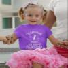 7 Years of Being Awesome! 7 Year Old Birthday Gift Girls' Fitted Kids T-Shirt M (7-8) Lavender view 2