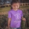 7 Years of Being Awesome! 7 Year Old Birthday Gift Girls' Fitted Kids T-Shirt M (7-8) Lavender view 3