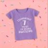 7 Years of Being Awesome! 7 Year Old Birthday Gift Girls' Fitted Kids T-Shirt M (7-8) Lavender view 4