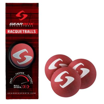 Gearbox Racquetball Balls (3-Pack, Red)