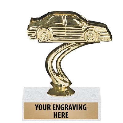 5" Gold Rally Car Racing Trophies - Custom Race Trophy Award 50 Pack