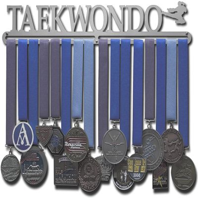 Allied Medal Hangers - Taekwondo - Female Figure (24" Wide with 1 Hang bar) - Multiple Variations Offered!