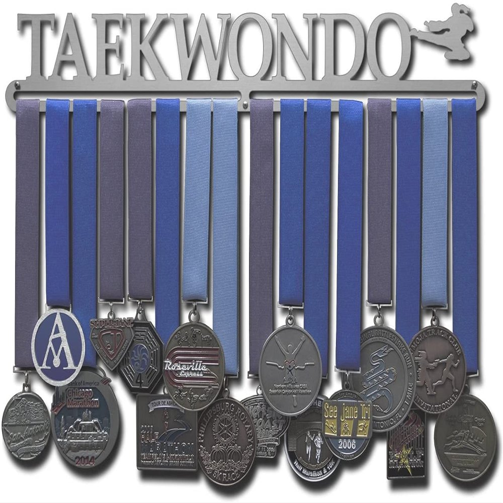 Allied Medal Hangers - Taekwondo - Female Figure (24" Wide with 1 Hang bar) - Multiple Variations Offered!
