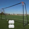 Vallerta Premier 24 X 8 FT. Regulation Size Soccer Goal w/Premium Weatherproof 4MM Net. Strongest 50MM Diameter Steel Frame w/Black/Orange Corrosion Resistant Coating. 8x24 Foot Design(2Net) view 1