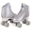 C SEVEN Sparkly Retro Quad Roller Skates (Glitter Silver, Women's 6 / Youth 5 / Men's 5) view 1