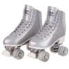 C SEVEN Sparkly Retro Quad Roller Skates (Glitter Silver, Women's 6 / Youth 5 / Men's 5) view 3