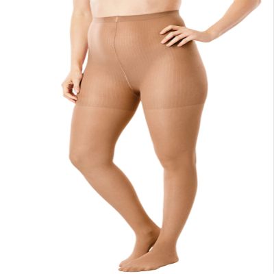 Comfort Choice Women's Plus Size 2-Pack Control Top Tights - A/B, Suntan