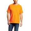 Ariat Men's Rebar Cottonstrong Short Sleeve CrewWork Utility Tee Shirt, safety orange, XXL R view 1