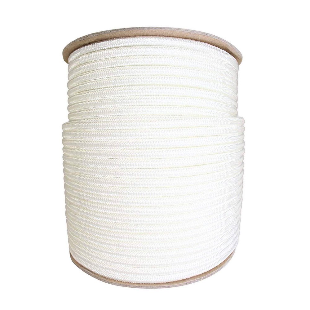 SGT KNOTS Braided Polyester Stiff Halter Cord for Equines, Arborists, Climbing, Hiking, Crafting (1/4" x 300ft, White)