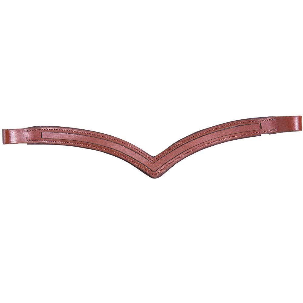 HILASON Draft V Shape English Padded Bridle Browband Blanks Empty Channel | Browband Horse | U Browband | Browbands for Horse