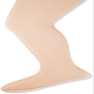 Capezio Girls Professional Fishnet Seamless Tight Hosiery  Soft Nylon with 1" Elasticized Waistband for Comfort, Solid Foot Pads, Perfect for Dance and Everyday Use, Small-Medium, Porcelain