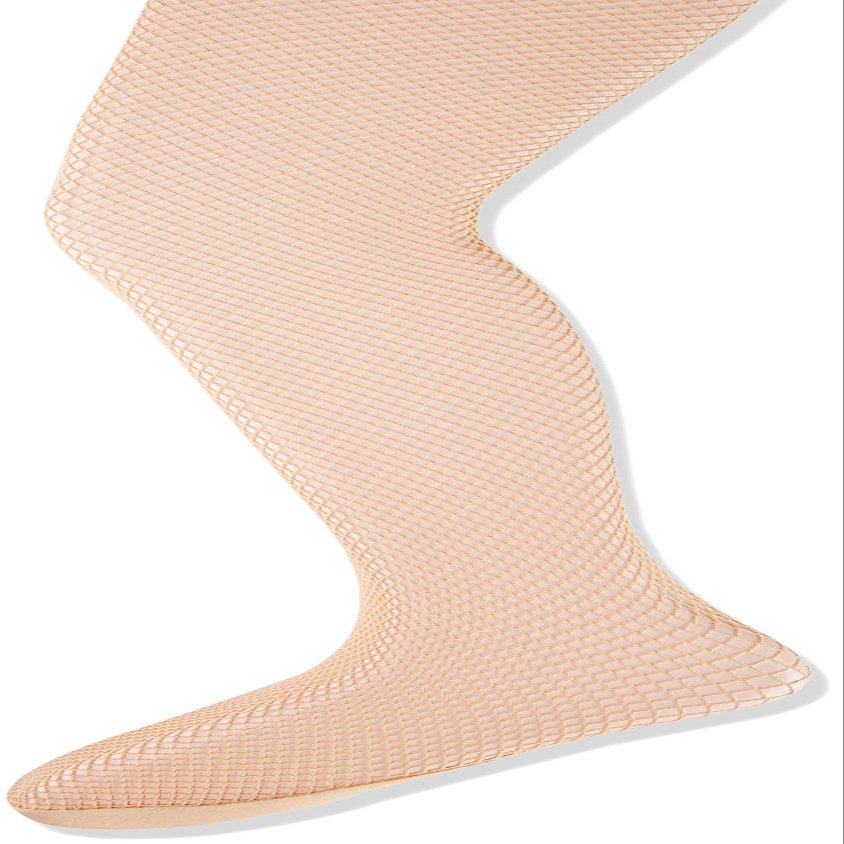 Capezio Girls Professional Fishnet Seamless Tight Hosiery  Soft Nylon with 1" Elasticized Waistband for Comfort, Solid Foot Pads, Perfect for Dance and Everyday Use, Small-Medium, Porcelain
