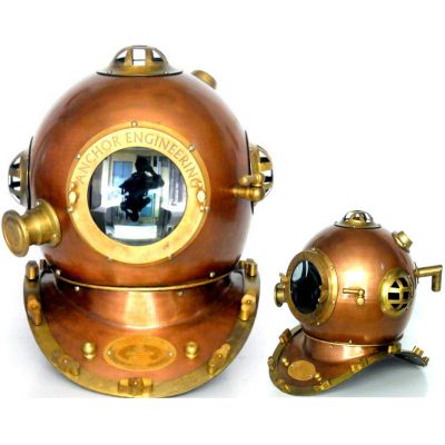 Royalexports Antique Mark V Deep Marine Scuba Diving Helmet Nautical Helmet Theme Desk Replica