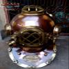 Royalexports 18" Solid Steel & Brass Vintage US Navy Mark V Diving Divers Helmet Morse view 2