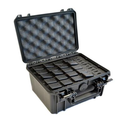 25 Pistol Magazine Hard Case, DORO 0907-6, MyCaseBuilder Custom Foam Insert - Waterproof, Heavy Duty - Tactical Gun/Firearm Ammunition Holder, 10 x 9.6 x 6.5 Inch, Black