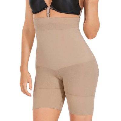 EuroSkins Women's Seamless High Waist Boxer Shaper JS13, Nude, S
