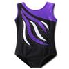 BAOHULU Leotards for Girls Gymnastics Toddler Shiny Diamond Metallic Athletic Bodysuit B179_BlackPurple_14A view 2