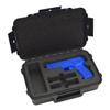 1 Pistol, 2 Magazine + Accessories Gun Case Storage | Doro Water proof Pistol Case with Custom Mycasebuilder Foam Insert | Hard Gun and Magazine Case view 1