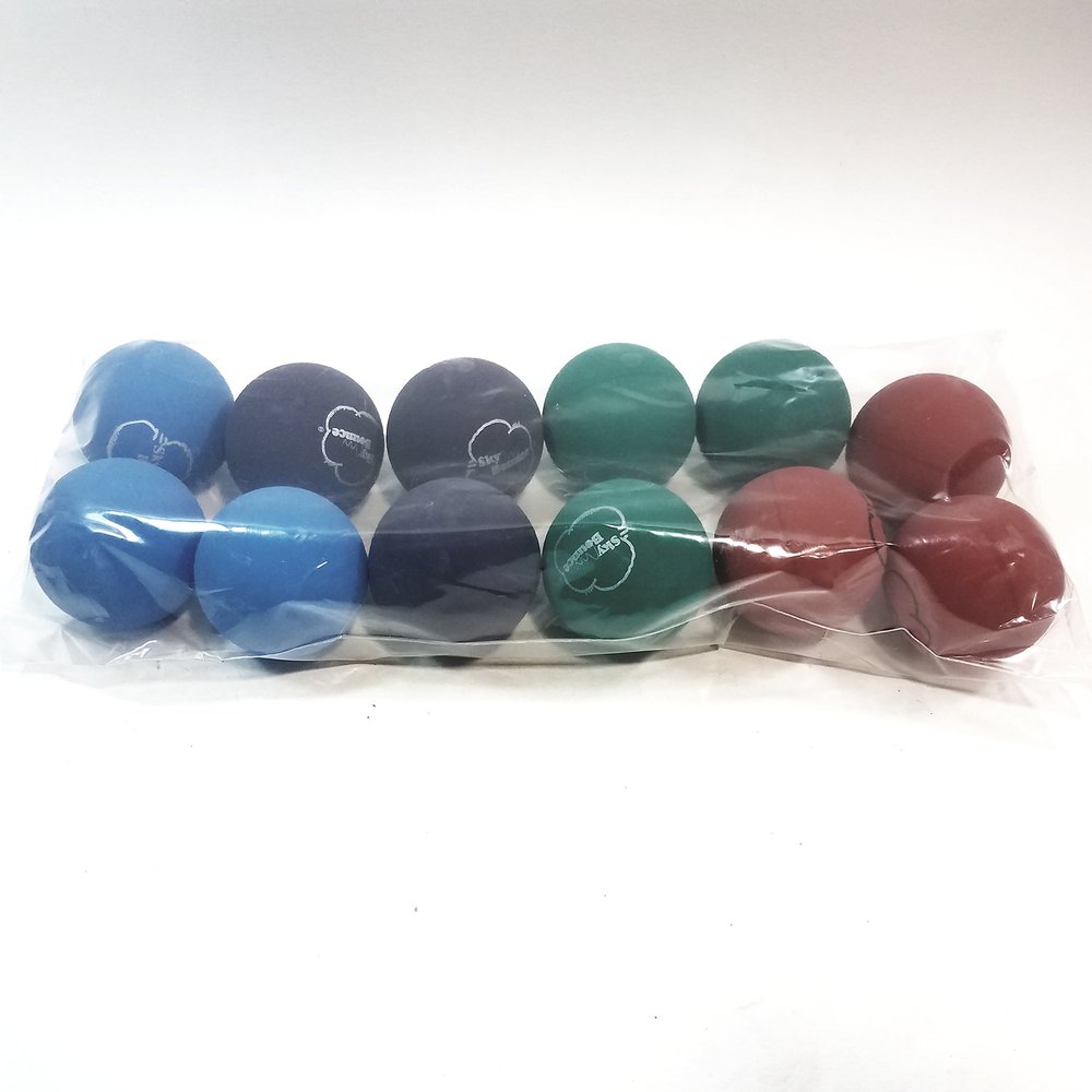 Sky Bounce Multi Color Handball Set of 12 (1 Dozen) Balls (Blue-Black-Red-Green)
