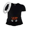Funny Halloween Maternity T Shirt - Let Me Out (Small, Black) view 1