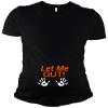 Funny Halloween Maternity T Shirt - Let Me Out (Small, Black) view 2