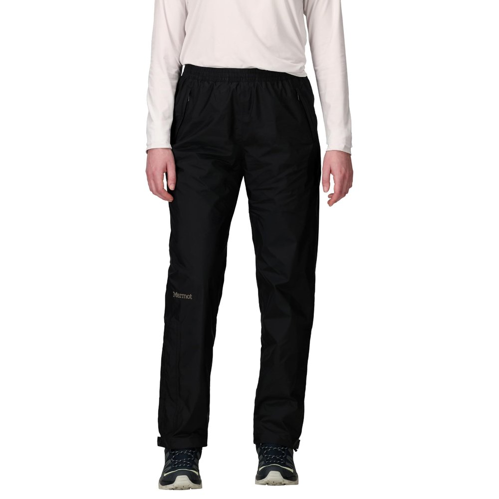 MARMOT Women's PreCip Eco Rain Pant Lightweight, Waterproof, Packable Hiking Pants Made with Recycled Materials, Regular, Black, X-Small