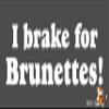 I Brake for Brunettes Bumper Sticker/Vinyl Decal view 1