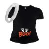 PandoraTees Halloween Maternity Tshirt - Boo (Large, Black) view 1