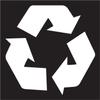 Recycling Symbol White Vinyl Die Cut Sticker/Decal 4.5" view 1