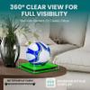 Better Display Cases Acrylic Display Case for Collectibles, Full Size Soccer Ball Display Case, Silver Risers & Turf Base, Handcrafted Showcase Box.DIM;9.75" L x 9.75" W x 9.75" H. (A027-SR) view 2