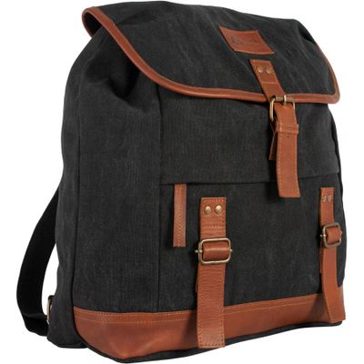 Fox Outdoor Products Adventurer Rucksack - Tactical Camping Spacious 25L Vintage Cotton Canvas Backpack with Leather Trim