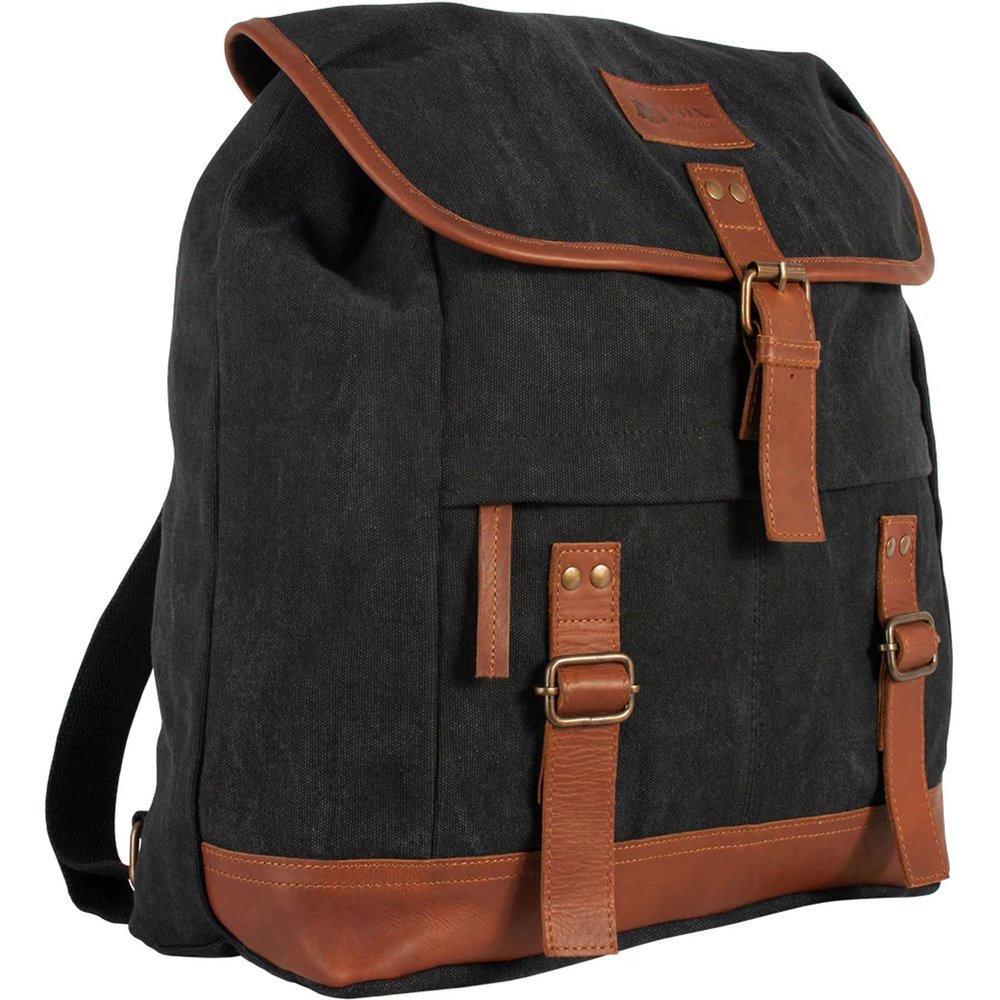 Fox Outdoor Products Adventurer Rucksack - Tactical Camping Spacious 25L Vintage Cotton Canvas Backpack with Leather Trim