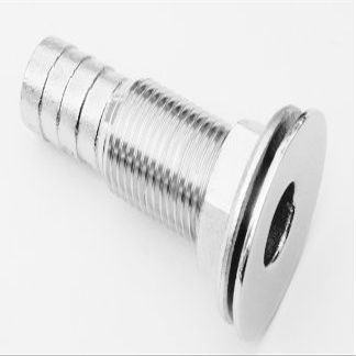 Marine Part Depot Stainless Steel Thru-Hull with Mushroom Head, Barbed 1/2"