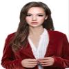 Women Ruffled Asymmetric Long Velvet Blazers Coat Casual JacketsWine-S view 4