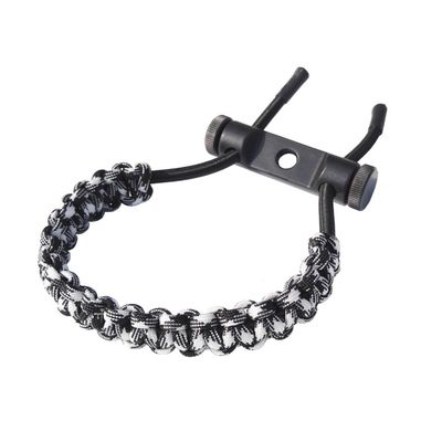ZSHJGJR Archery Bow Wrist Sling Braided Archery Adjustable Bow Strap Wrist Sling for Compound Bow Hunting Shooting Accessories (Black & White)