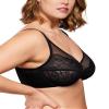 HSIA Minimizer Bras for Women Enchante Full Coverage Underwire Bras Plus Size Lifting Floral Lace Bra for Heavy Breast Black view 2