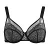 HSIA Minimizer Bras for Women Enchante Full Coverage Underwire Bras Plus Size Lifting Floral Lace Bra for Heavy Breast Black view 3