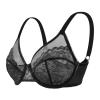 HSIA Minimizer Bras for Women Enchante Full Coverage Underwire Bras Plus Size Lifting Floral Lace Bra for Heavy Breast Black view 4