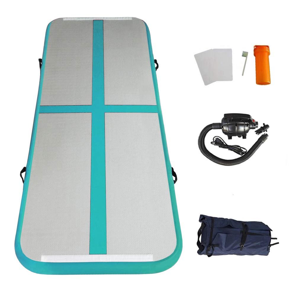 EZ GLAM 10ft/13ft/16ft/20ft Air Mat Tumble Track Inflatable Gymnastics Tumbling Track Mat with Electric Air Pump for Cheerleading/Practice/Beach/Park/Home use