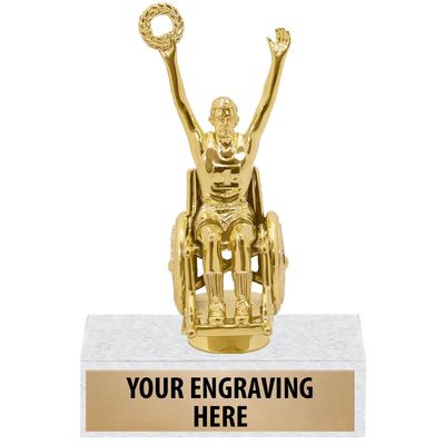 6" Custom Wheelchair Sports Trophies - Male Victory Trophy Awards 10 Pack