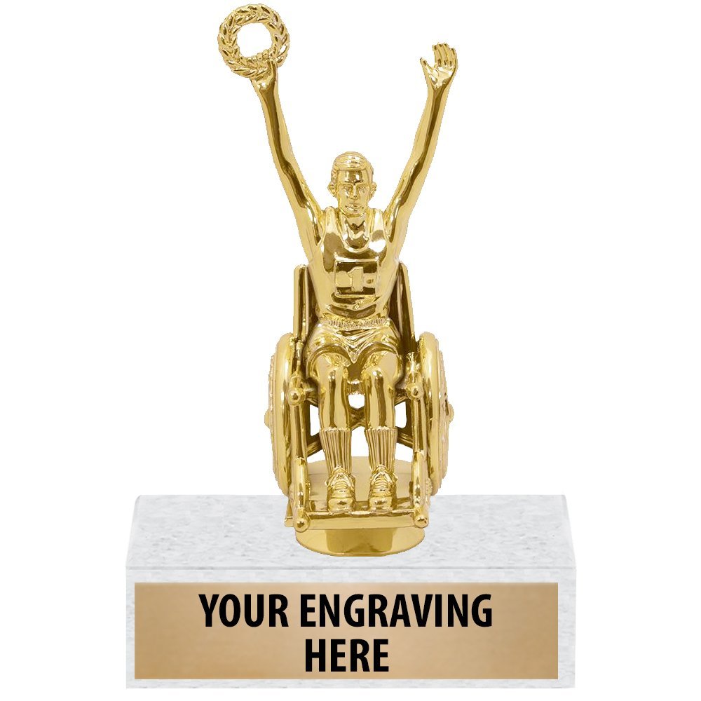 6" Custom Wheelchair Sports Trophies - Male Victory Trophy Awards 10 Pack