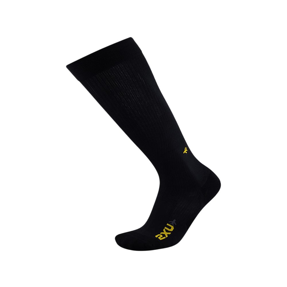 2XU Flight Compression Socks, Black/Black, Large 2