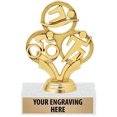 6" Custom Triathlon Trophies - Triathlon All Sports Trophy Awards 50 Pack