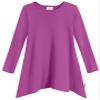 City Threads Sharkbite Shark Bite Girls Long Sleeve Tshirt Dress - Casual Everyday Cute Top Tunic Blouse Soft Natural Cotton Perfect for Sensitive Skin SPD Sensory Friendly, Plum, 8 view 1