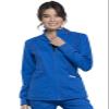 Cherokee Scrub Jacket for Women Zip Front High-Low Medical Uniform, 3 Pockets, Mesh Detail, Ultra Soft 2-Way Stretch Plus Size - WW301, 4XL, Royal view 1