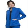 Cherokee Scrub Jacket for Women Zip Front High-Low Medical Uniform, 3 Pockets, Mesh Detail, Ultra Soft 2-Way Stretch Plus Size - WW301, 4XL, Royal view 2